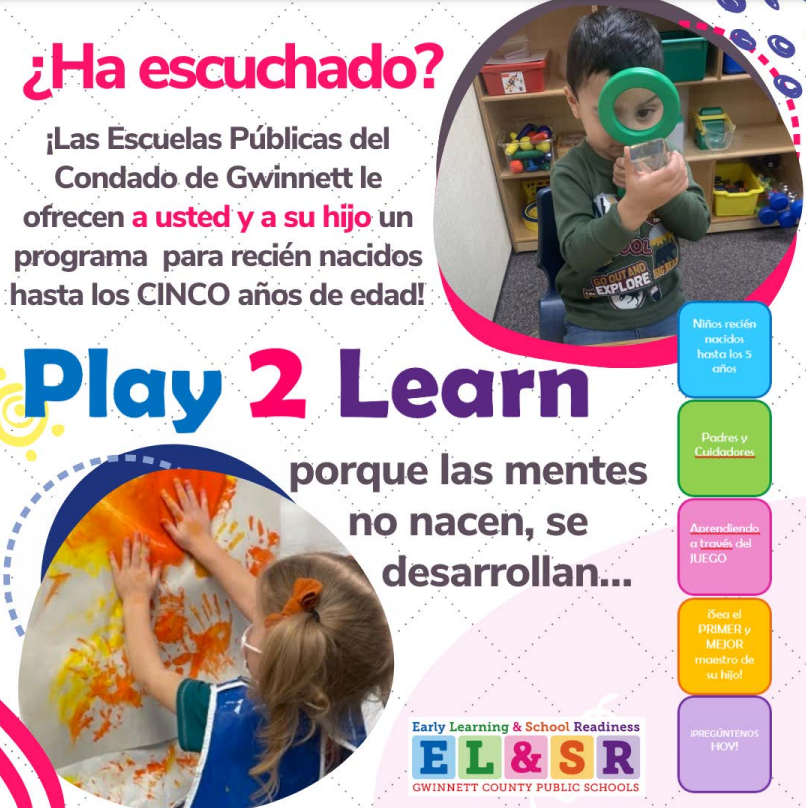 Play 2 Learn - GCPS offers a free birth to 5 program where students learn through play.